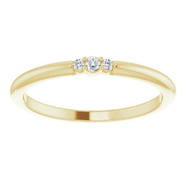 Yellow Gold 3 Diamond Stackable Ring