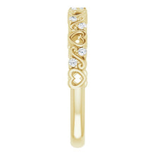 Yellow Gold Heart Diamond Anniversary Band