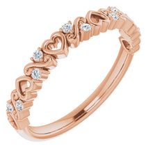 Rose Gold Heart Diamond Anniversary Band