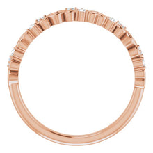 Rose Gold Heart Diamond Anniversary Band
