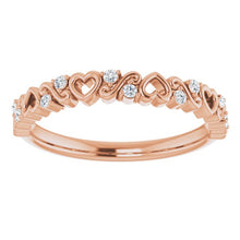 Rose Gold Heart Diamond Anniversary Band