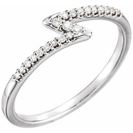 Sterling Silver Thunder Diamond Stackable Ring