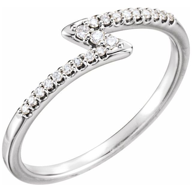 White Gold Thunder Diamond Stackable Ring