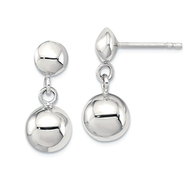 Sterling Silver 8mm Dangle Ball Post Earrings