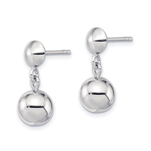 Sterling Silver 8mm Dangle Ball Post Earrings
