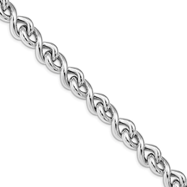 Leslie's Sterling Silver Rhodium-plated Fancy Link Bracelet