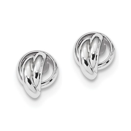 14K White Gold Love Knot Post Earrings