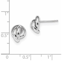 14K White Gold Love Knot Post Earrings