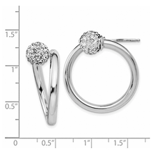 Sterling Silver Crystal Twisted Hoop Earrings