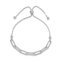 Sterling Silver Multi Charm Paperclip Link Sisterhood Bracelet