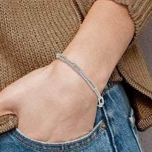 Sterling Silver Multi Charm Paperclip Link Sisterhood Bracelet