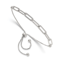 Sterling Silver Multi Charm Paperclip Link Sisterhood Bracelet