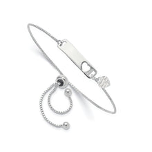 Sterling Silver Adjustable Pierced Heart Couples Bracelet