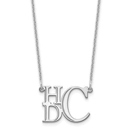 Semi Stacked Sterling Silver Monogram Necklace