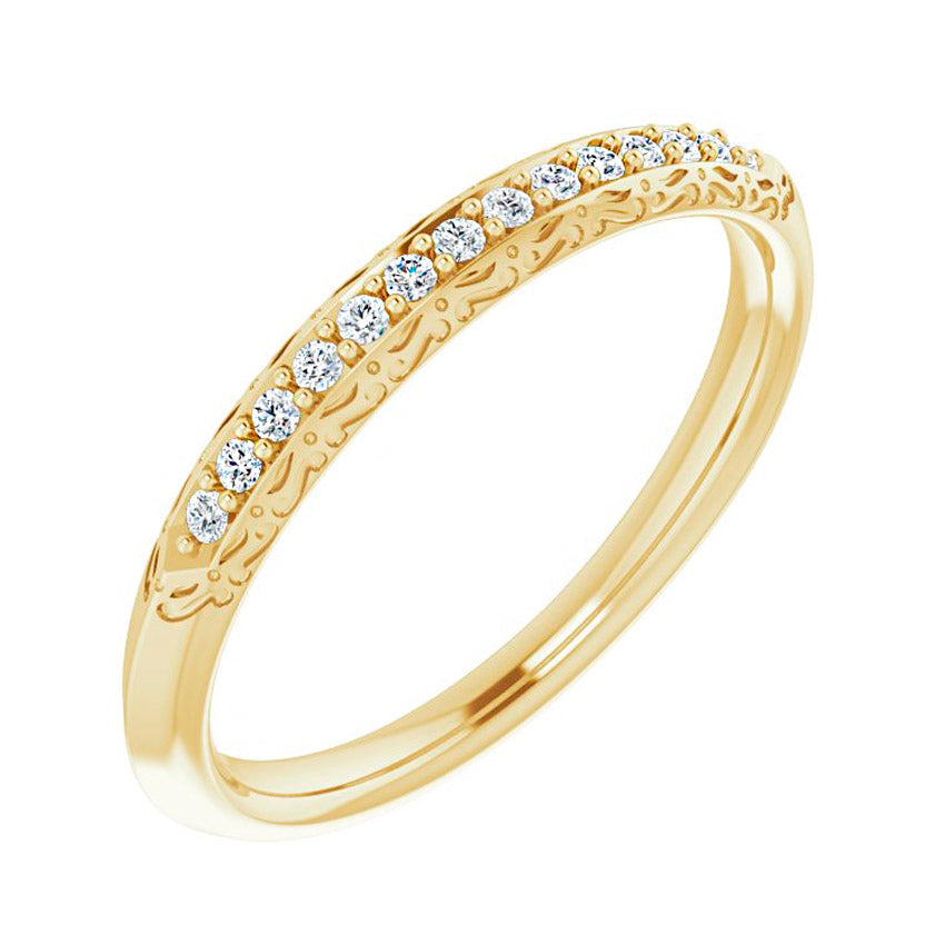 14K Yellow 1/10 CTW Diamond Wedding Band