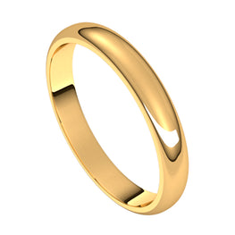 14K Yellow Gold Half Round Wedding Band