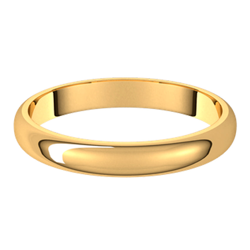 14K Yellow Gold Half Round Wedding Band