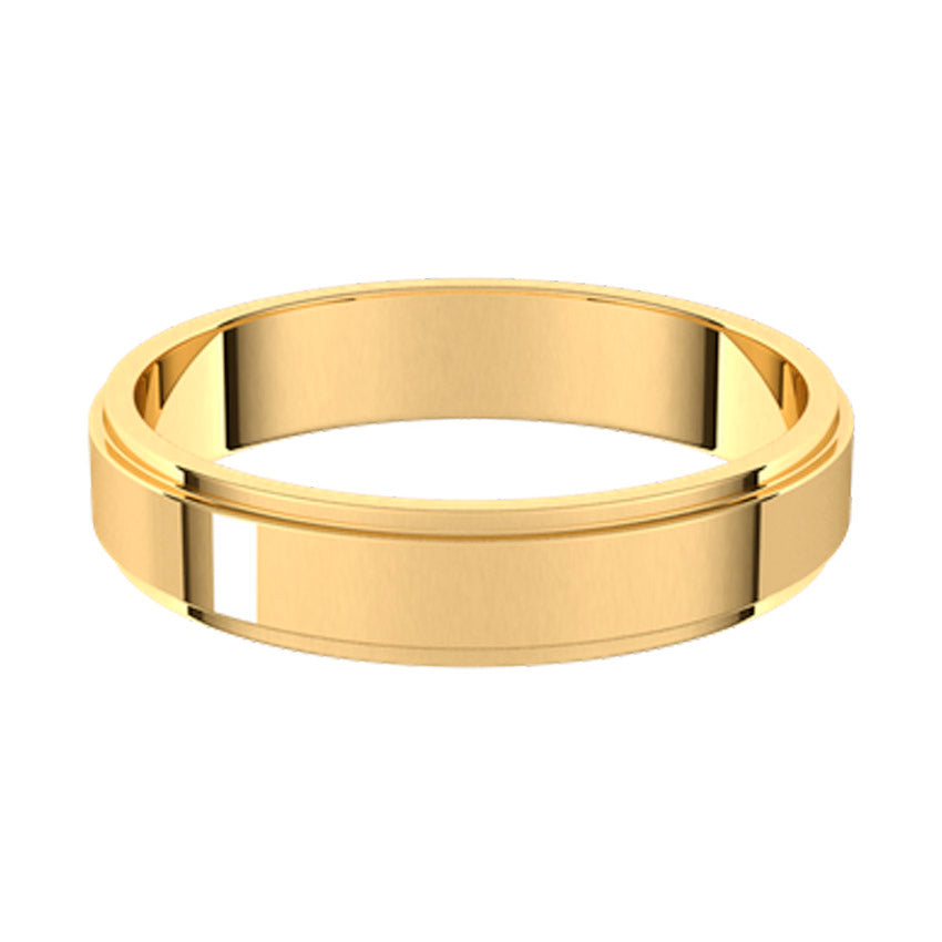 14K Yellow Gold Stepped Edge Wedding Band