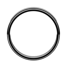 14K White Gold Stepped Edge Wedding Band