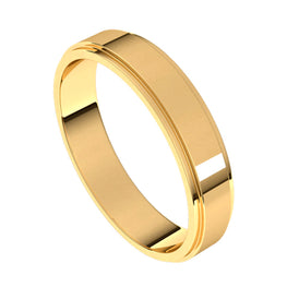 14K Yellow Gold Stepped Edge Wedding Band