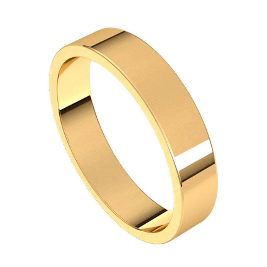 14K Yellow Gold Standard Fit Flat Wedding Band