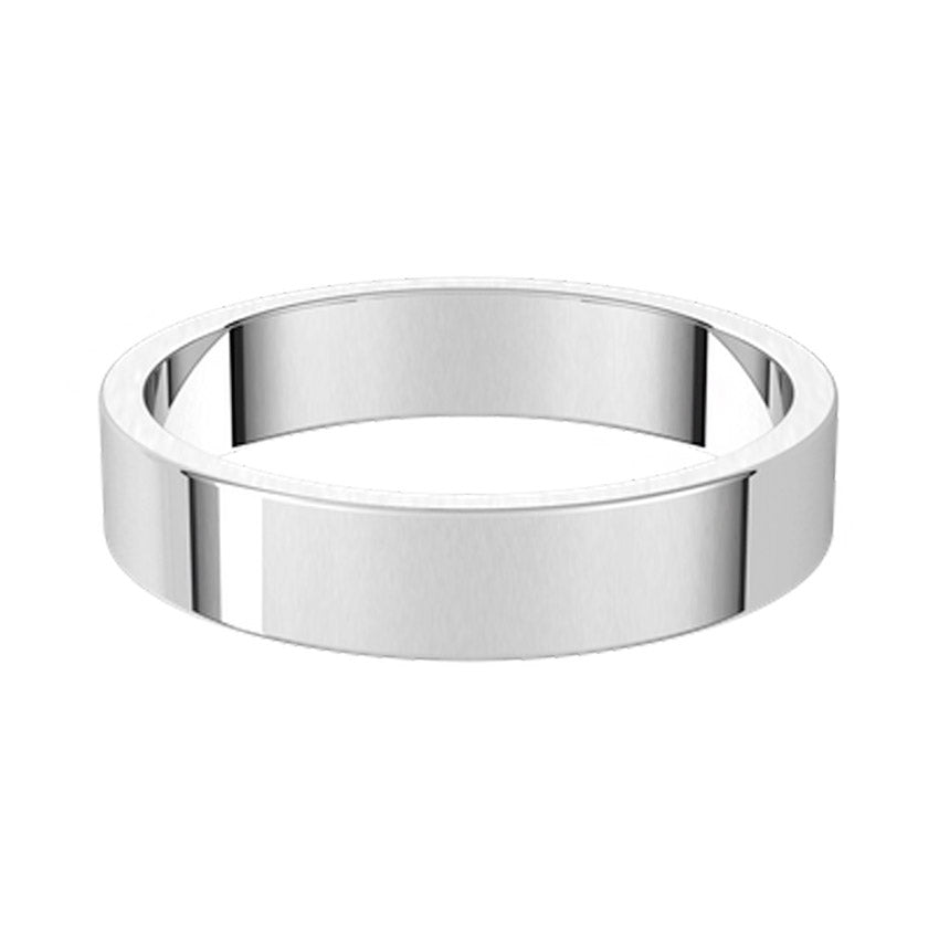 14K White Gold Standard Fit Flat Wedding Band