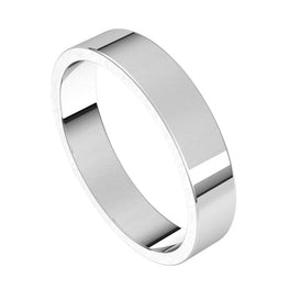 14K White Gold Standard Fit Flat Wedding Band