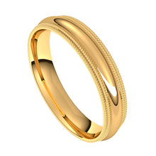 14K White Gold Double Milgrain Wedding Band