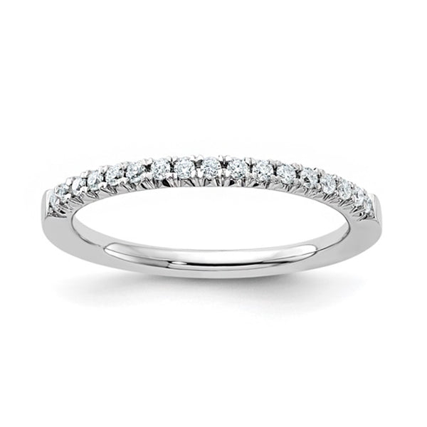 14K White Gold 1/6ct. G H I Round Moissanite Band