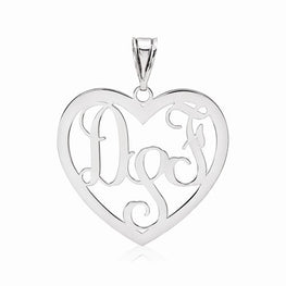 SS .027 Gauge Heart Monogram Pendant