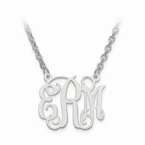 Sterling Silver Laser High Polished Monogram Plate