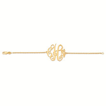 Gold Plated Monogram Plate With Chain Bracelet