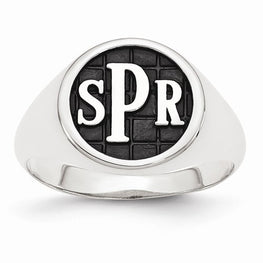 SS Monogram Signet Ring