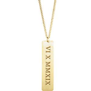 14K Gold-Plated Roman Date Necklace