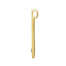 Single Birthstone 14K Yellow Gold Family Bar Pendant