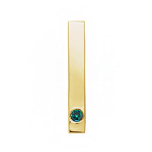 Single Birthstone 14K Yellow Gold Family Bar Pendant